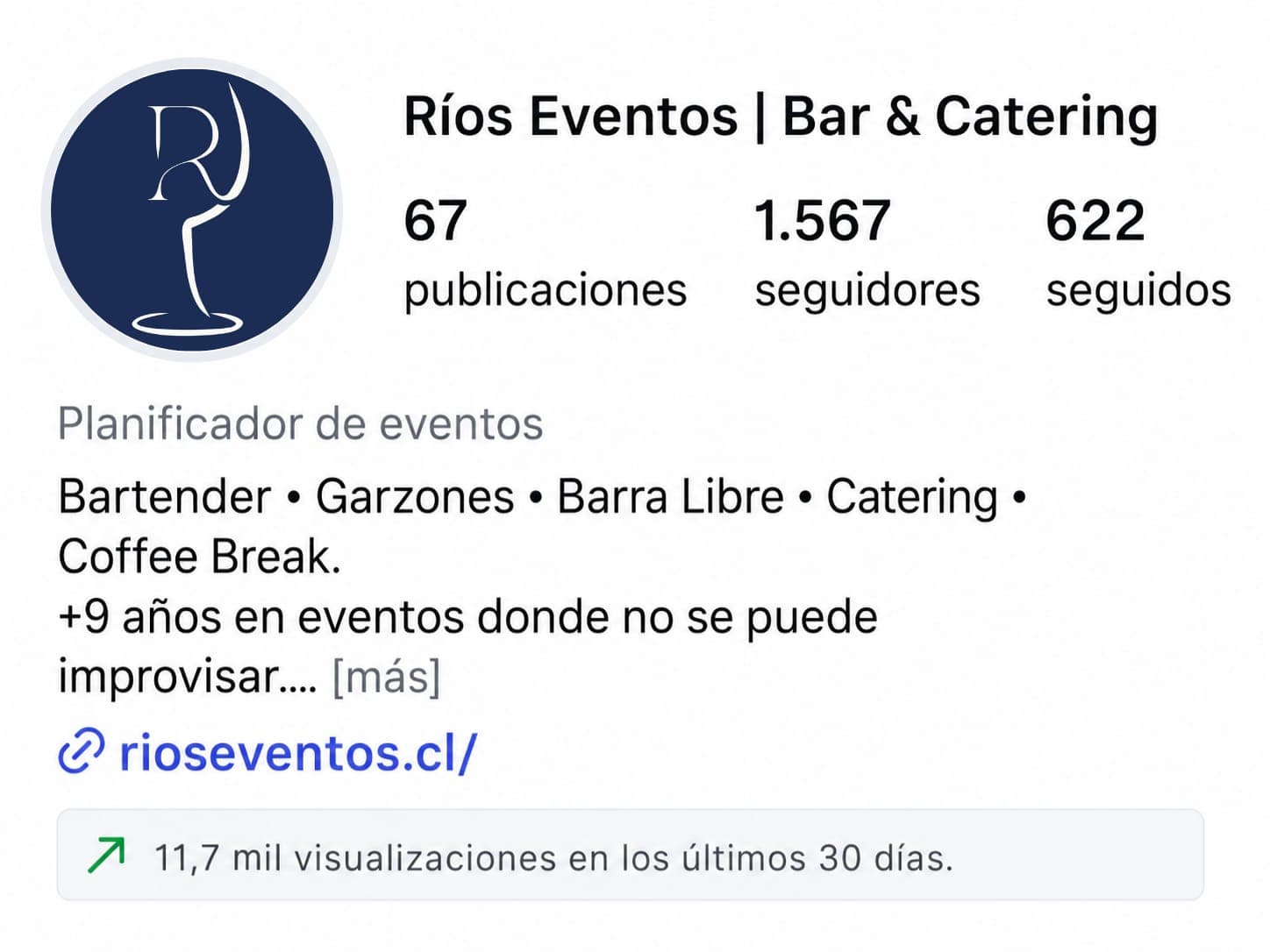 Evidencia de resultados de Ríos Eventos